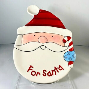 Collectible Ceramic Santa Plate by Sarah Phelps